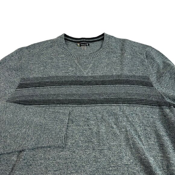 Smartwool Merino Wool Sweater Mens Large Gray Lightweight Long Sleeve Stripe - Picture 1 of 7